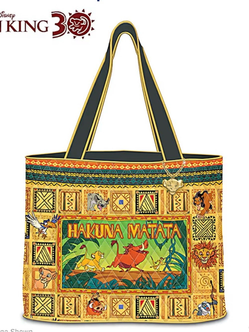 NWT Bradford Exchange Disney Lion King Hakuna Matata quilted shoulder bag